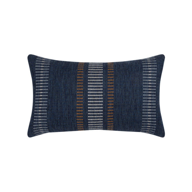 Indigo Rope Lumbar Outdoor Pillow by Elaine Smith