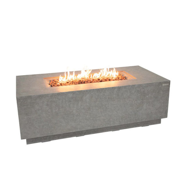 Elementi Andes 66" Rectangular Concrete Gas Fire Table w/ Hidden Tank