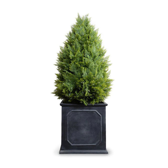 Enduraleaf 68" Faux Arborvitae Shrub in Square Planter