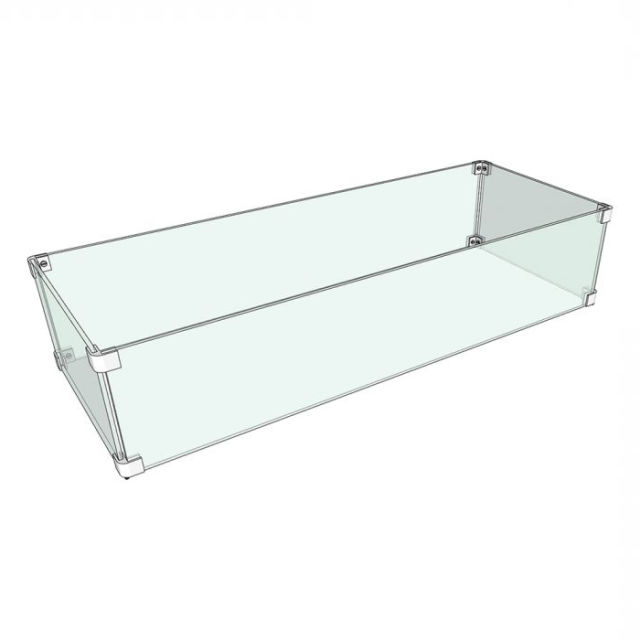 The Outdoor Plus 16" X 40" Rectangular Glass Wind Guard