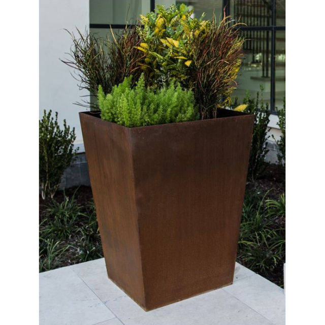 Bentintoshape 20" Pyramid Cor-Ten Steel Box Planter