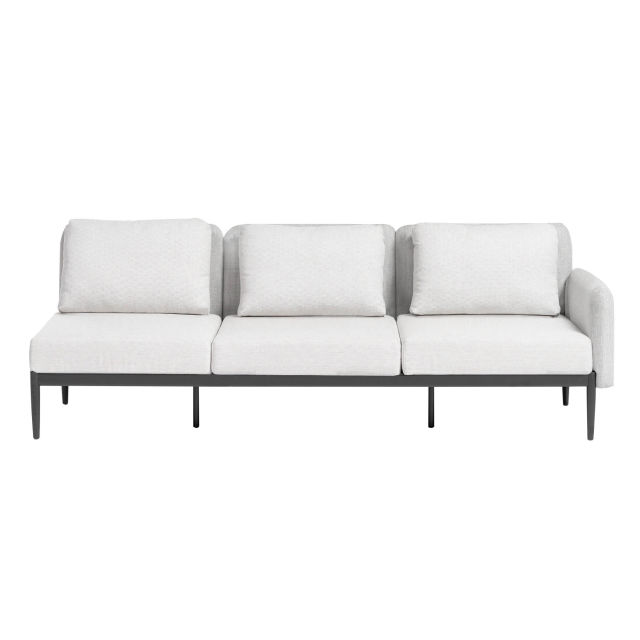 Ratana Palo Aluminum 3-Seater Armchair Outdoor Sectional Unit