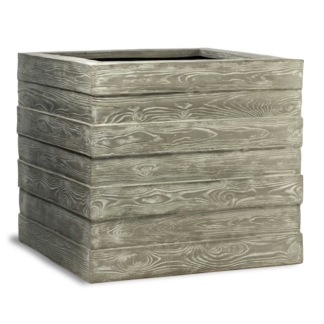 Capital Garden Driftwood 39" Square Fiberglass Box Planter