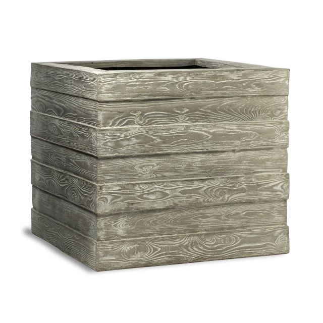 Capital Garden Driftwood 31" Square Fiberglass Box Planter