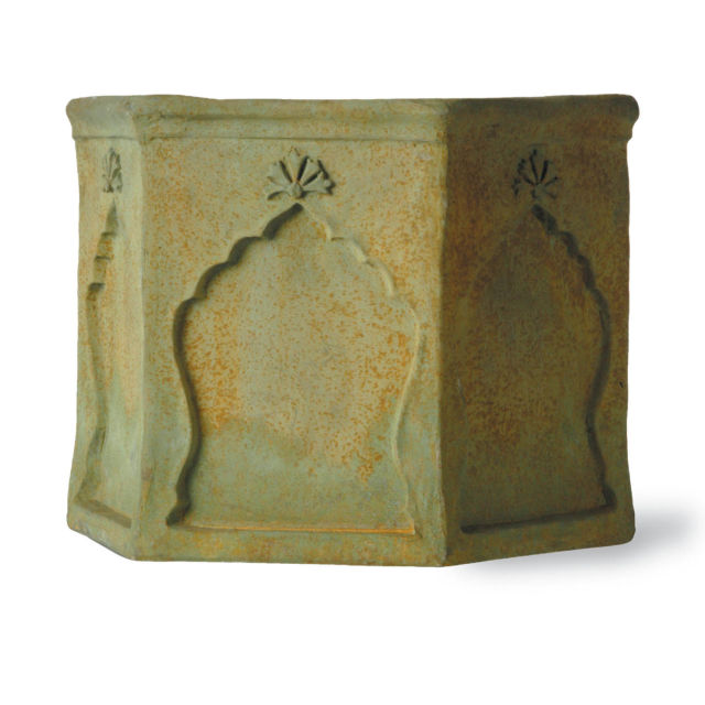 Capital Garden Mughal 13" Hexagonal Fiberglass Planter Pot