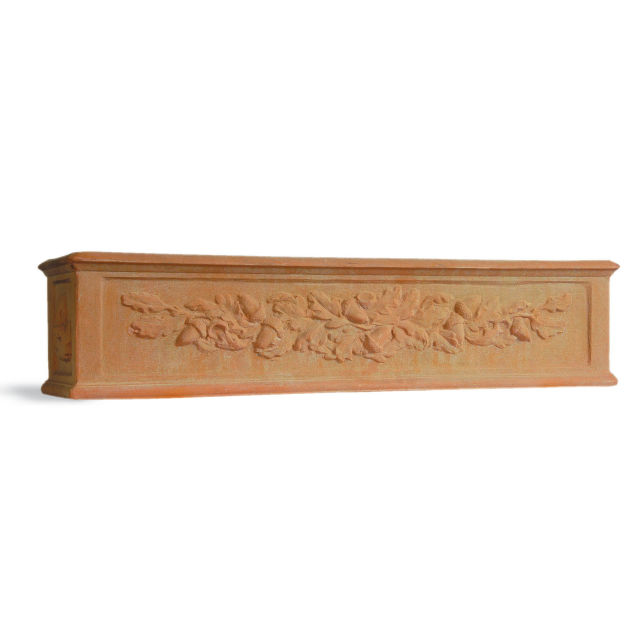 Capital Garden Oak Leaf 9" x 36" Rectangular Fiberglass Window Planter