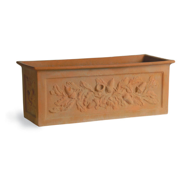 Capital Garden Oak Leaf 15" x 54" Rectangular Fiberglass Trough Planter