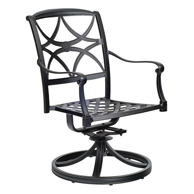 Woodard Wiltshire Swivel Rocking Aluminum Dining Armchair