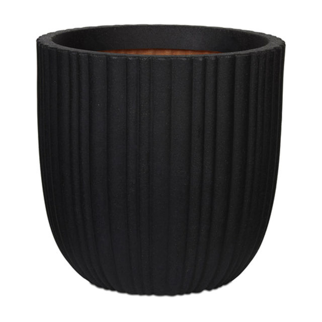 Capi Urban Tube 14" Ball Planter Pot - Black