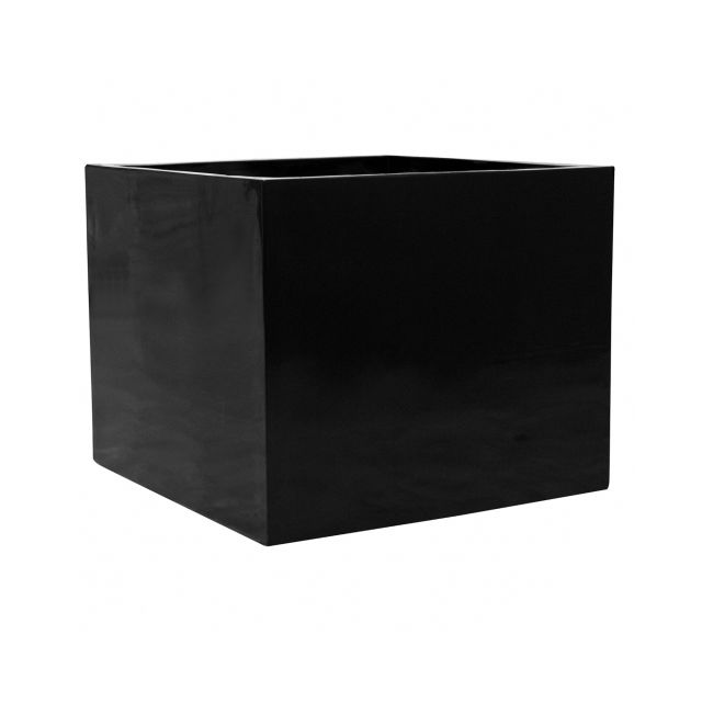 Pottery Pots Natural Jumbo 43" Square Fiberstone Box Planter - Black