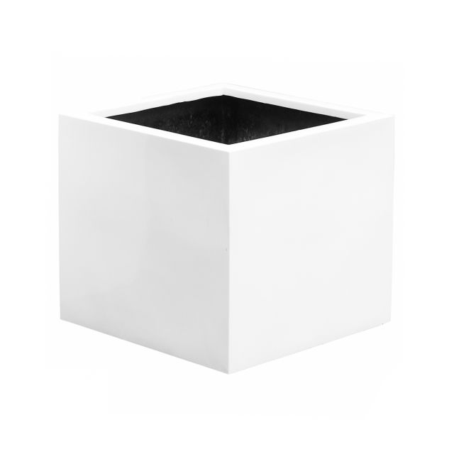 Pottery Pots Essential Jumbo 43" Square Fiberstone Box Planter - Glossy White