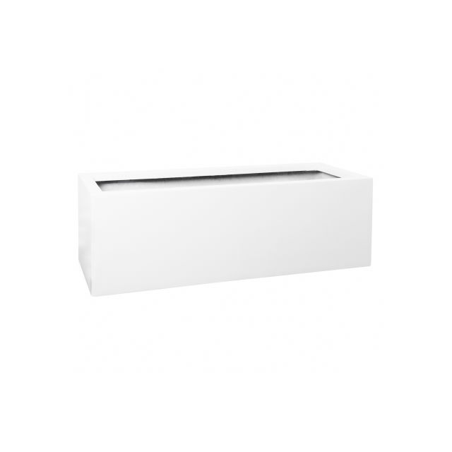 Pottery Pots Essential Jumbo Jort 47" x 18" x 16" Rectangular Fiberstone Trough Planter - Glossy White