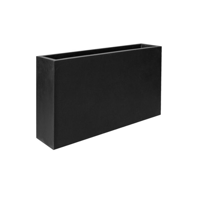 Pottery Pots Natural Jort Slim 36" x 8" Rectangular Fiberstone Trough Planter - Black