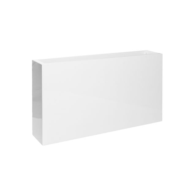 Pottery Pots Essential Jort Slim 36" x 8" Rectangular Fiberstone Trough Planter - Glossy White