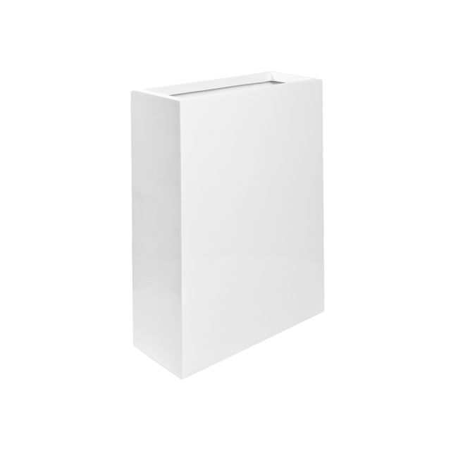 Pottery Pots Essential Jort Slim High 24" x 10" x 32" Rectangular Fiberstone Trough Planter - Glossy White