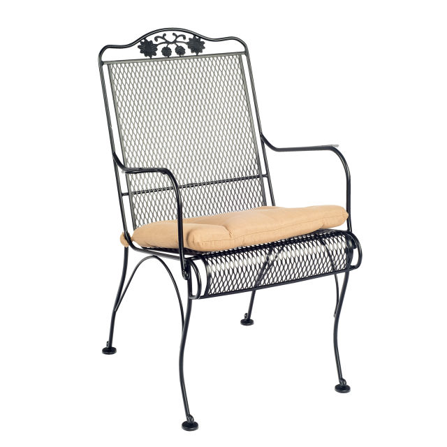 Woodard Briarwood Iron High Back Dining Armchair