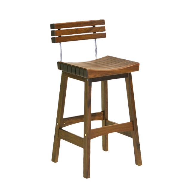 Jensen Outdoor Heritage Sunset Ipe Wood Bar Stool w/ Backrest