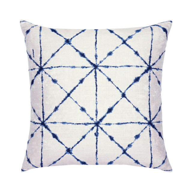 Elaine Smith 22" x 22" Trilogy Indigo Sunbrella Outdoor Pillow