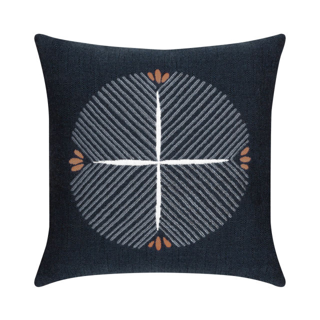 Elaine Smith 22" x 22" Direction Indigo Sunbrella Outdoor Pillow