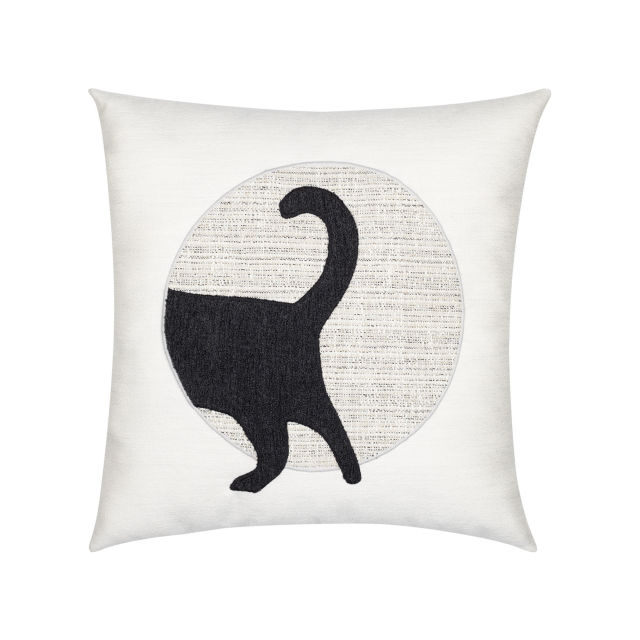 Elaine Smith 20" x 20" Unconditional Meow (Tail) Sunbrella Outdoor Pillow