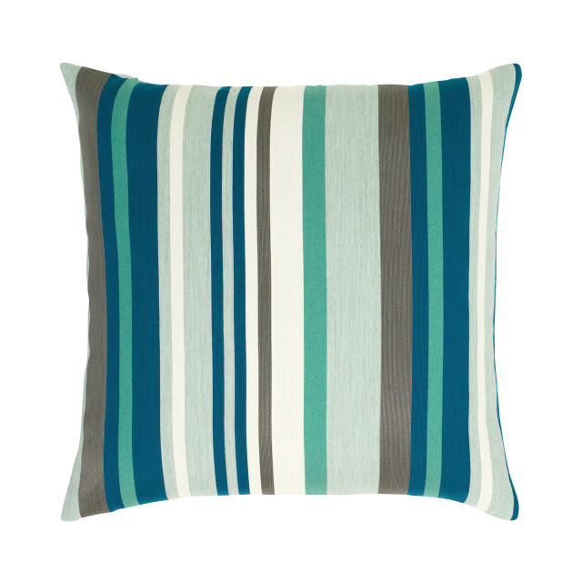 Elaine Smith 22" x 22" Lagoon Stripe Sunbrella Outdoor Pillow