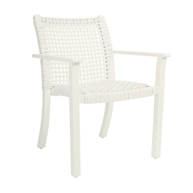 Kingsley Bate Catherine Stacking Aluminum Woven Dining Armchair