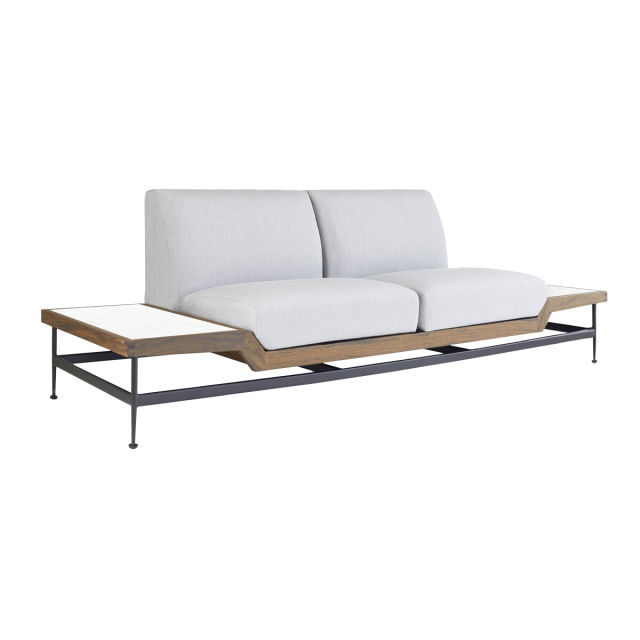 Jensen Outdoor Jett Love Seat - White HPL Top