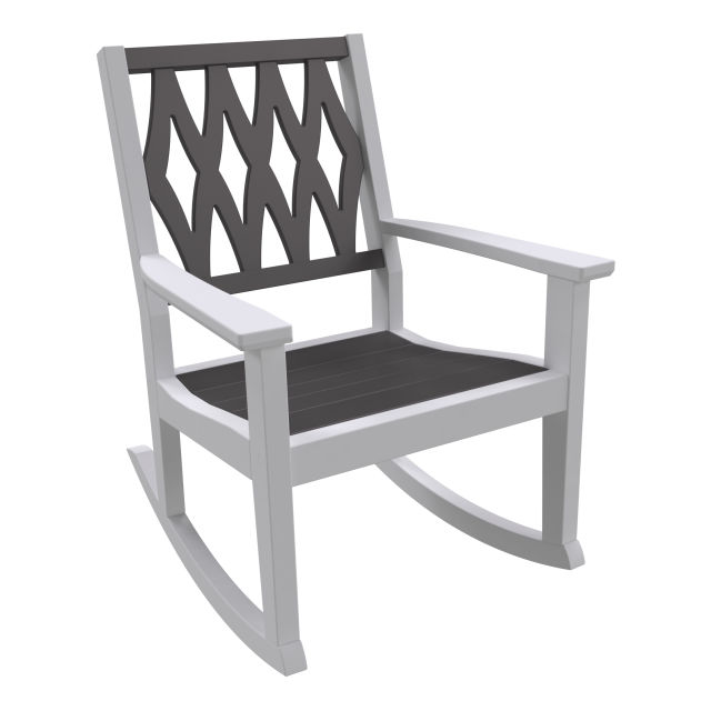 Seaside Casual Greenwich Diamond Recycled Polymer Rocker - Set of 2