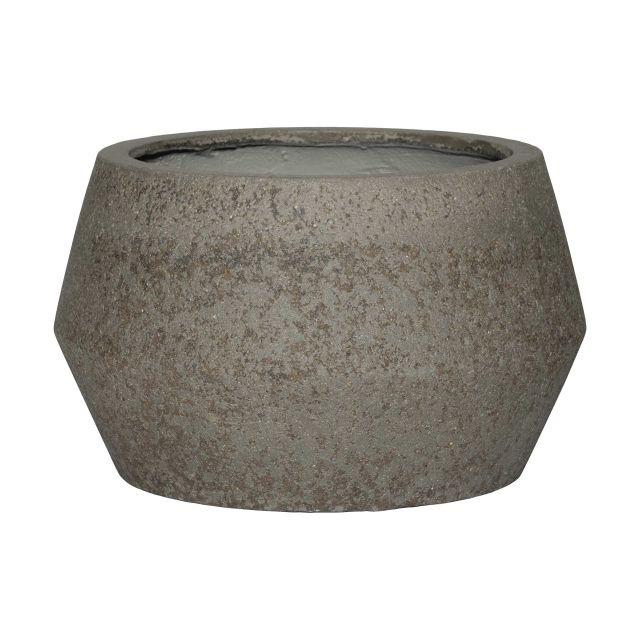 Pottery Pots Stone Harley Low 14" Round Ficonstone Planter Pot - Dioriet Grey