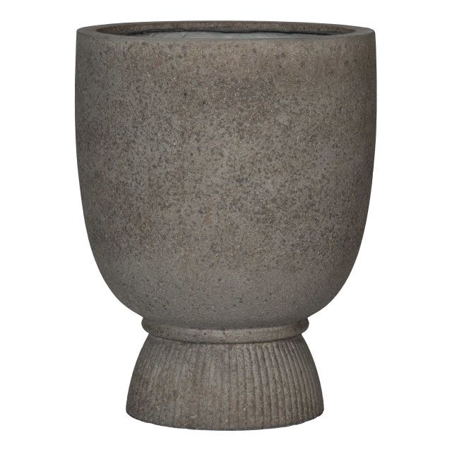 Pottery Pots Stone Jola High 21" Round Ficonstone Urn Planter - Dioriet Grey