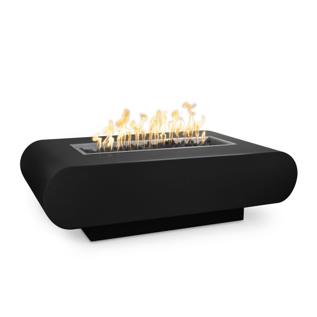 The Outdoor Plus La Jolla 48" Rectangular Powder-Coated Steel Gas Fire Pit