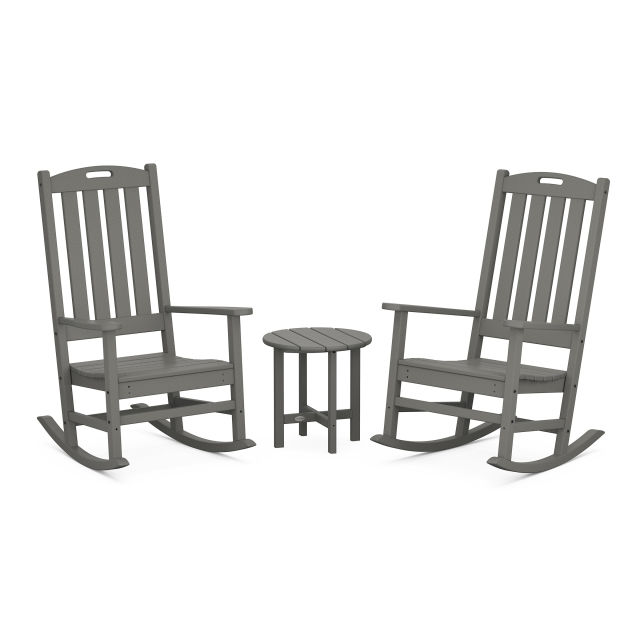 Polywood Nautical 3-Piece Porch Rocking Chair Set