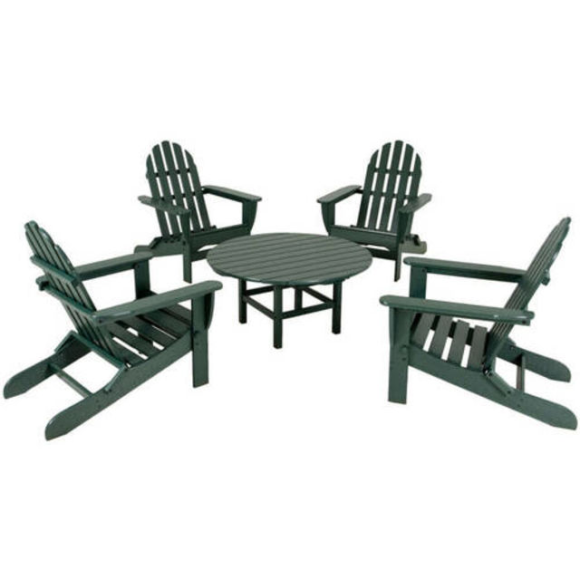 Polywood Classic Adirondack 5-Piece Conversation Set