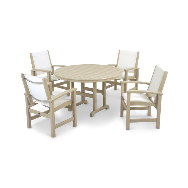 Polywood Coastal 5-Piece Round Dining Set