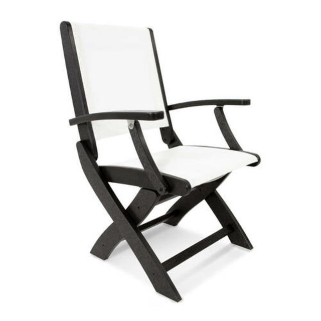 Polywood Coastal Folding Sling Dining Armchair