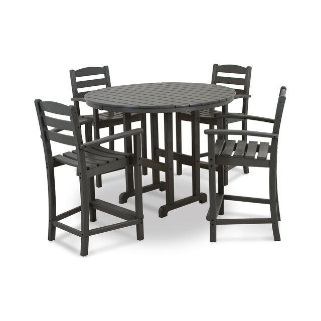 Polywood La Casa Cafe 5-Piece Round Counter Dining Set