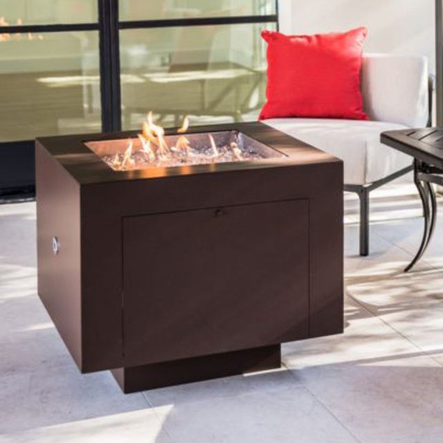 Bentintoshape 37" Square Steel Gas Fire Pit w/ Hidden Tank