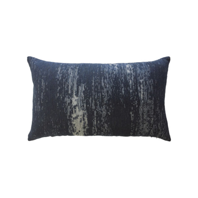 Elaine Smith 20" x 12" Distressed Indigo Lumbar Sunbrella Outdoor Pillow