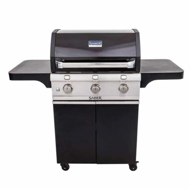 Saber Grills Deluxe 3-Burner 32" Freestanding Gas Grill on Cart - Black