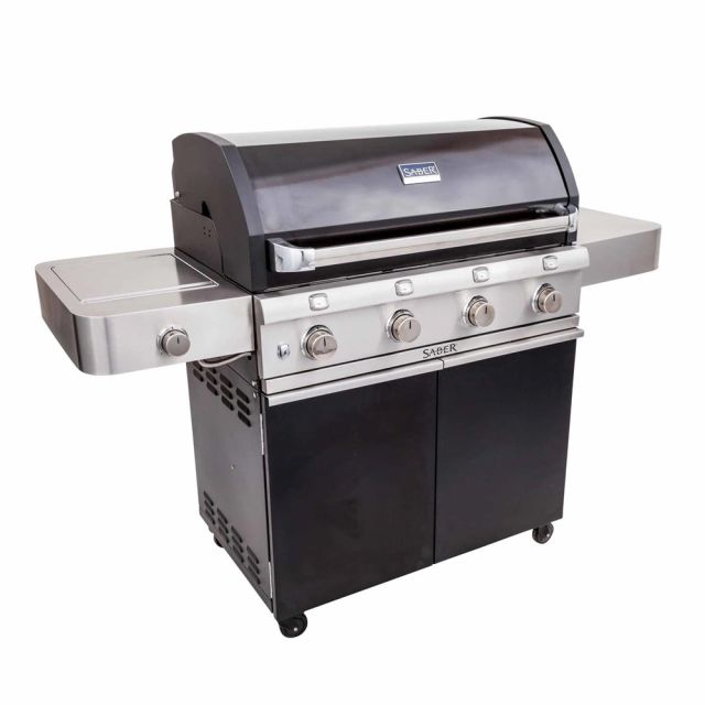 Saber Grills Deluxe 4-Burner 40" Freestanding Gas Grill on Cart - Black