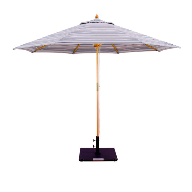 Galtech Double Pulley 9' Octagonal Wood Market Patio Umbrella