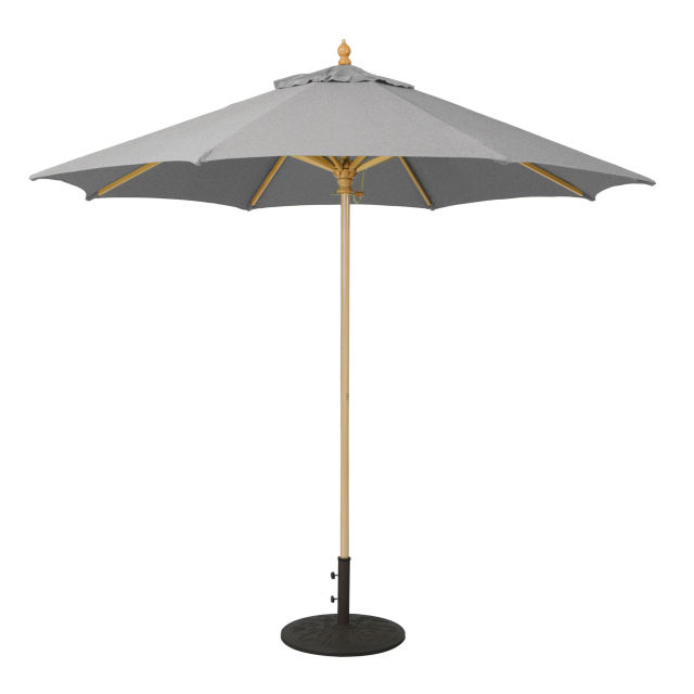 Galtech 9' Octagonal Wood Commercial Market Patio Umbrella