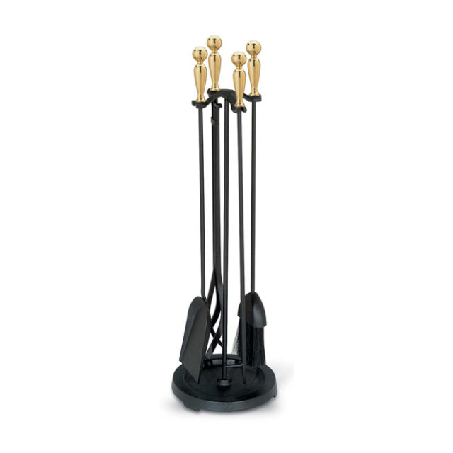 Pilgrim 30" Brass Ball Fireplace Tool Set