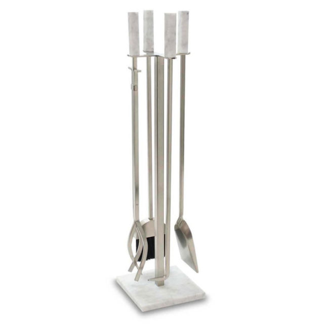 Pilgrim Carrara Marble Fireplace Tool Set