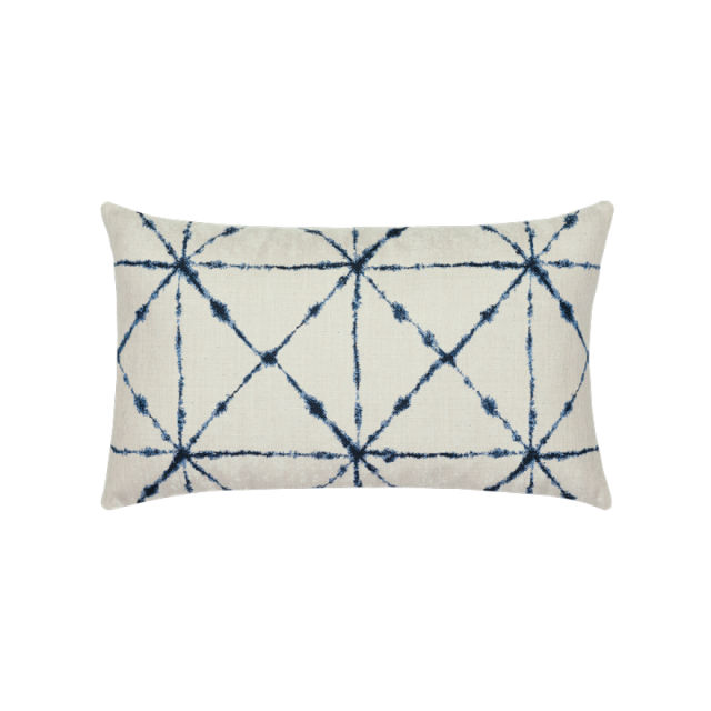 Elaine Smith 20" x 12" Trilogy Indigo Lumbar Sunbrella Outdoor Pillow