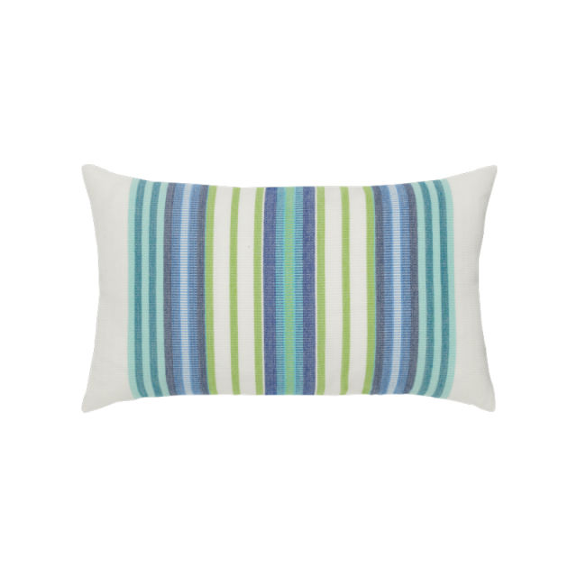 Elaine Smith 20" x 12" Summer Stripe Lumbar Sunbrella Outdoor Pillow