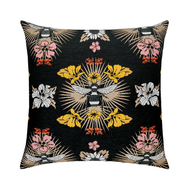 Elaine Smith 22" x 22" Honey Bee Sunbrella Outdoor Pillow