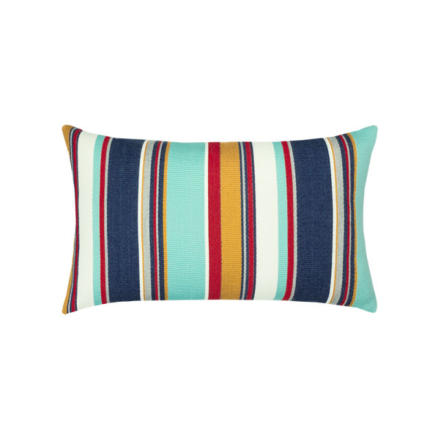 Elaine Smith 20" x 12" Sicily Stripe Lumbar Sunbrella Outdoor Pillow