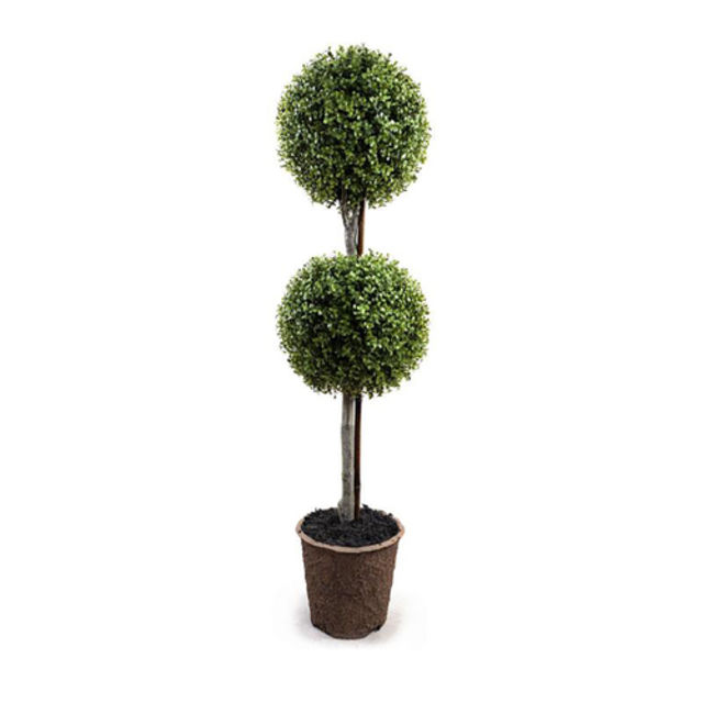 Enduraleaf 50" Faux Boxwood Double Ball Topiary