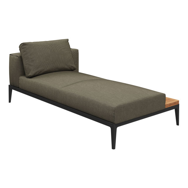 Gloster Grid Upholstered Right Chaise Outdoor Sectional Unit